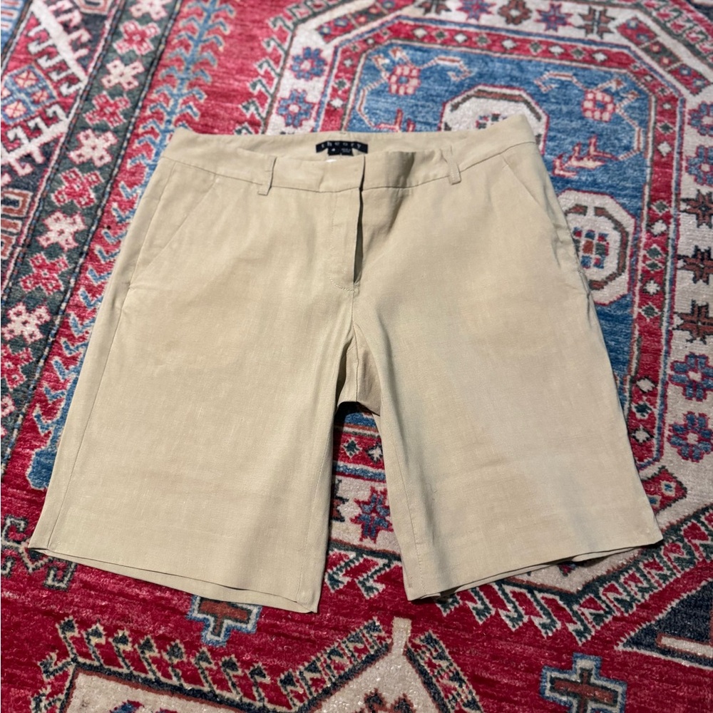 Theory Tan Linen Women's Bermudas